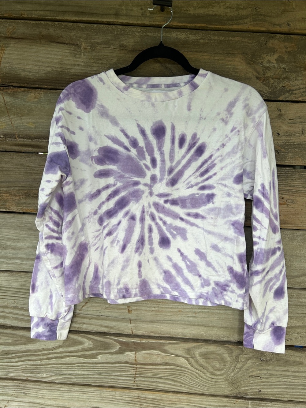 Isa & Ella Lavender Tie-Dye Long Sleeve Crop Tee